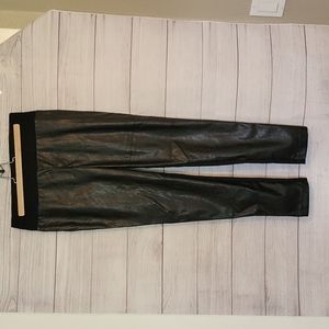 INC faux leather front black leggings - Size 10